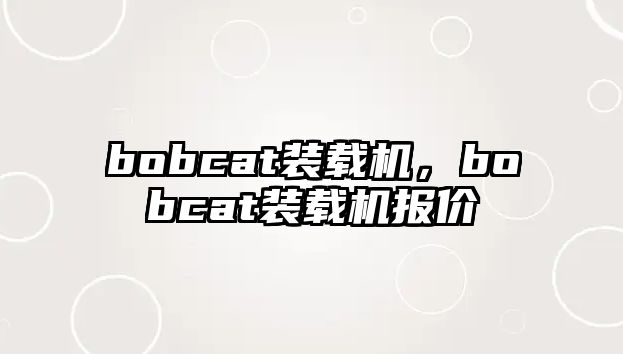 bobcat裝載機(jī)，bobcat裝載機(jī)報(bào)價(jià)