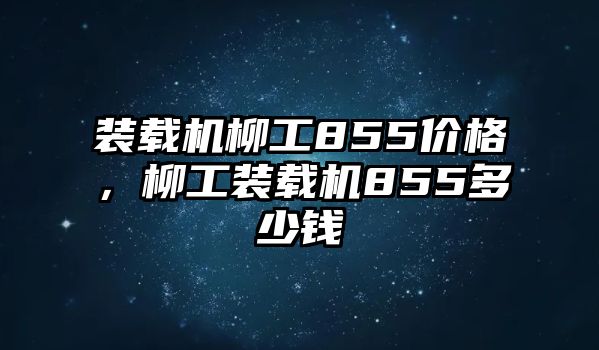 裝載機柳工855價格，柳工裝載機855多少錢