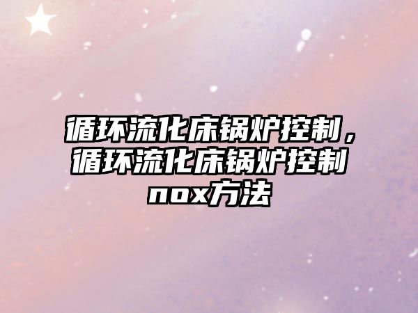 循環(huán)流化床鍋爐控制，循環(huán)流化床鍋爐控制nox方法