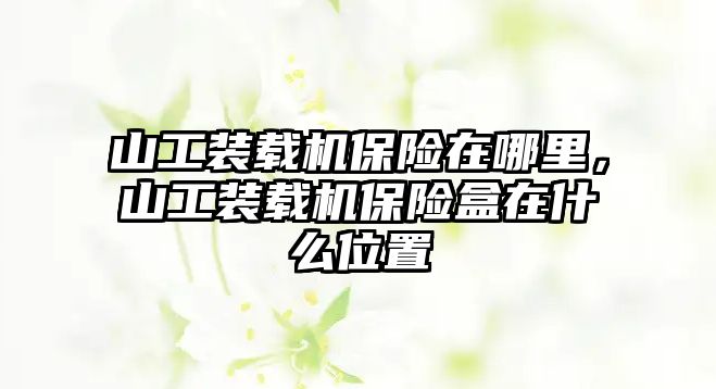 山工裝載機保險在哪里，山工裝載機保險盒在什么位置