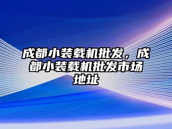 成都小裝載機批發(fā)，成都小裝載機批發(fā)市場地址