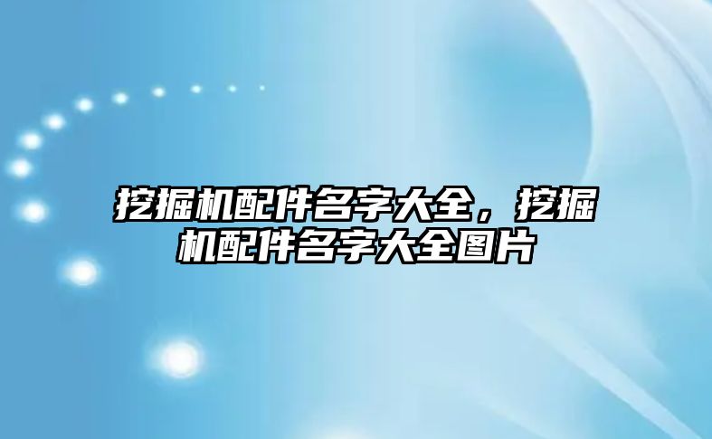 挖掘機配件名字大全，挖掘機配件名字大全圖片