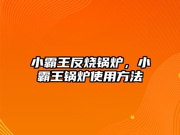 小霸王反燒鍋爐，小霸王鍋爐使用方法