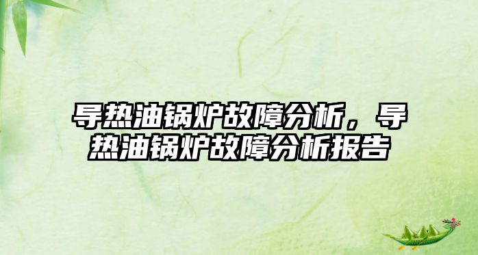 導(dǎo)熱油鍋爐故障分析，導(dǎo)熱油鍋爐故障分析報告