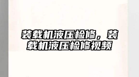 裝載機液壓檢修，裝載機液壓檢修視頻