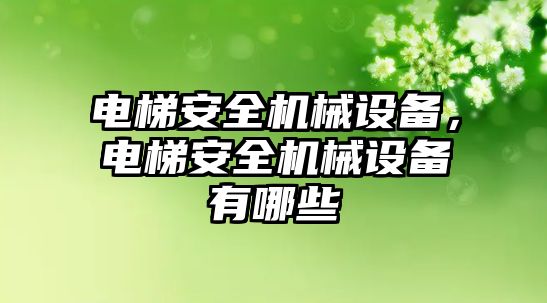 電梯安全機(jī)械設(shè)備，電梯安全機(jī)械設(shè)備有哪些