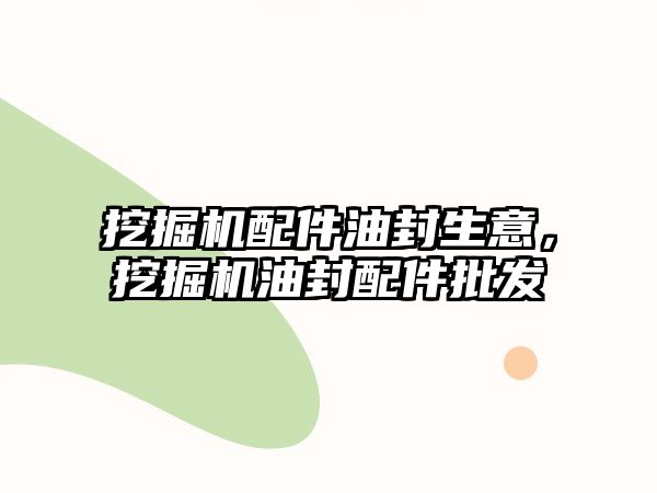 挖掘機(jī)配件油封生意，挖掘機(jī)油封配件批發(fā)