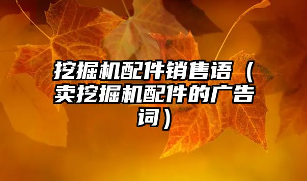 挖掘機(jī)配件銷售語(yǔ)（賣挖掘機(jī)配件的廣告詞）