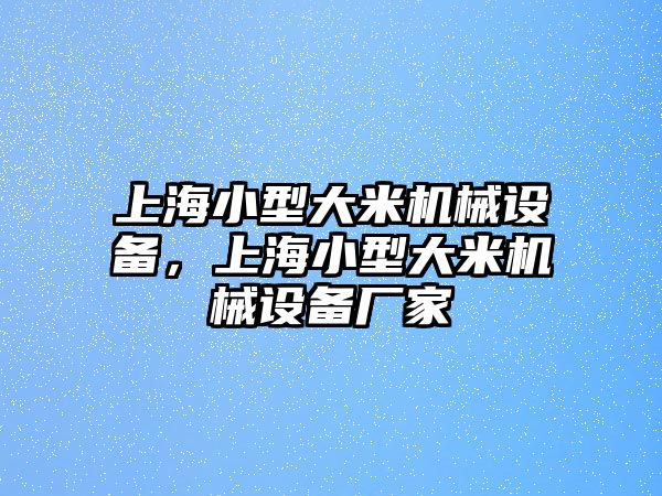 上海小型大米機(jī)械設(shè)備，上海小型大米機(jī)械設(shè)備廠家