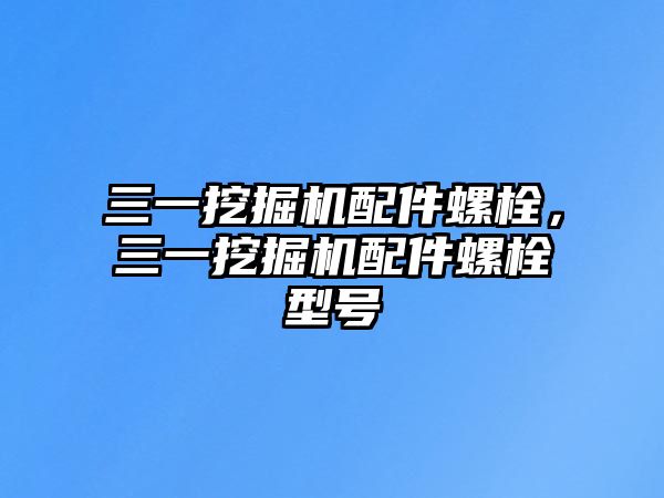 三一挖掘機配件螺栓，三一挖掘機配件螺栓型號