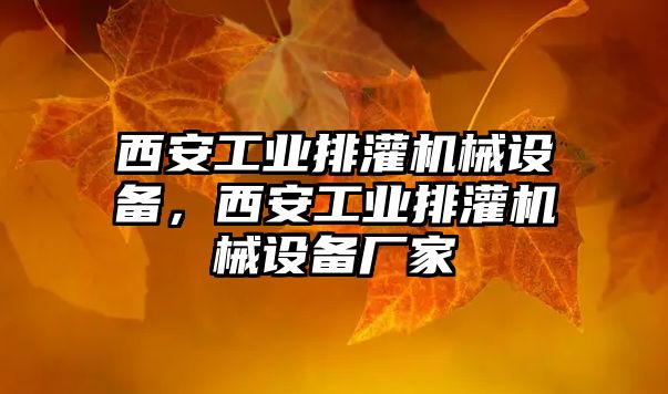 西安工業(yè)排灌機械設備，西安工業(yè)排灌機械設備廠家