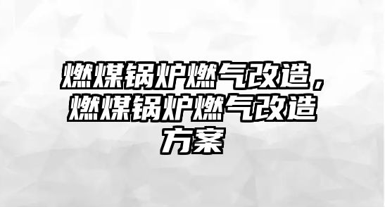 燃煤鍋爐燃氣改造，燃煤鍋爐燃氣改造方案