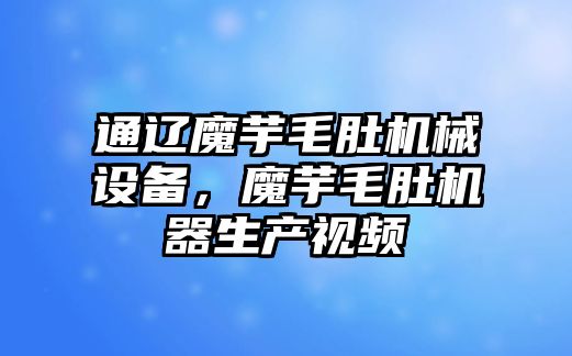 通遼魔芋毛肚機械設備，魔芋毛肚機器生產視頻