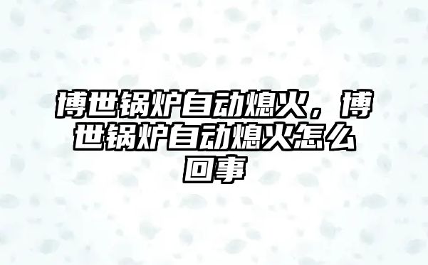 博世鍋爐自動熄火，博世鍋爐自動熄火怎么回事