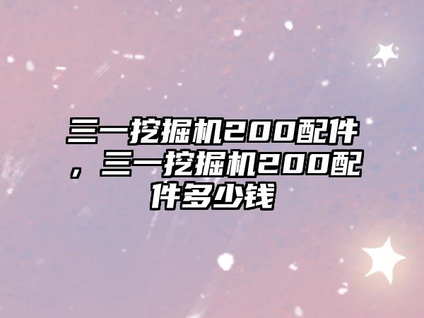 三一挖掘機(jī)200配件，三一挖掘機(jī)200配件多少錢