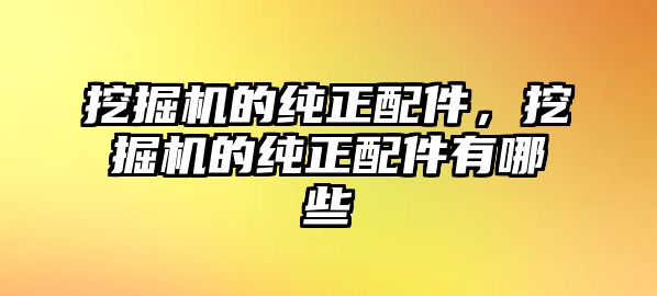 挖掘機的純正配件，挖掘機的純正配件有哪些