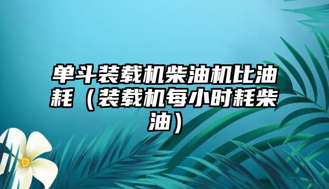 單斗裝載機(jī)柴油機(jī)比油耗（裝載機(jī)每小時耗柴油）