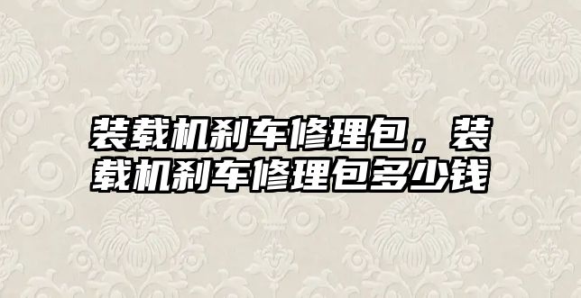 裝載機剎車修理包，裝載機剎車修理包多少錢