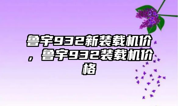 魯宇932新裝載機(jī)價(jià)，魯宇932裝載機(jī)價(jià)格