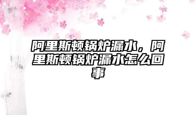 阿里斯頓鍋爐漏水，阿里斯頓鍋爐漏水怎么回事