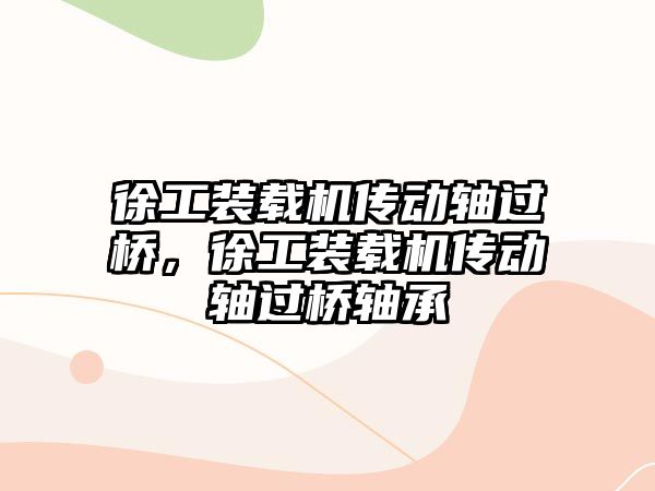 徐工裝載機傳動軸過橋，徐工裝載機傳動軸過橋軸承