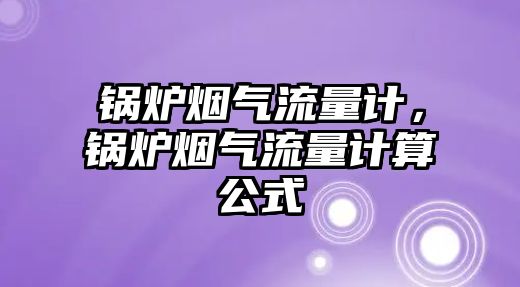 鍋爐煙氣流量計，鍋爐煙氣流量計算公式