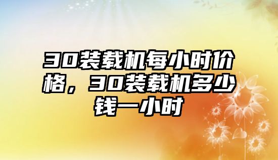 30裝載機(jī)每小時價格，30裝載機(jī)多少錢一小時