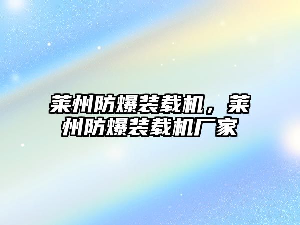 萊州防爆裝載機(jī)，萊州防爆裝載機(jī)廠家