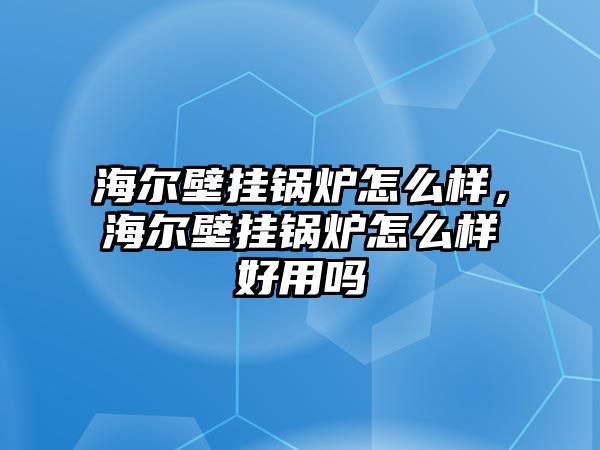 海爾壁掛鍋爐怎么樣，海爾壁掛鍋爐怎么樣好用嗎