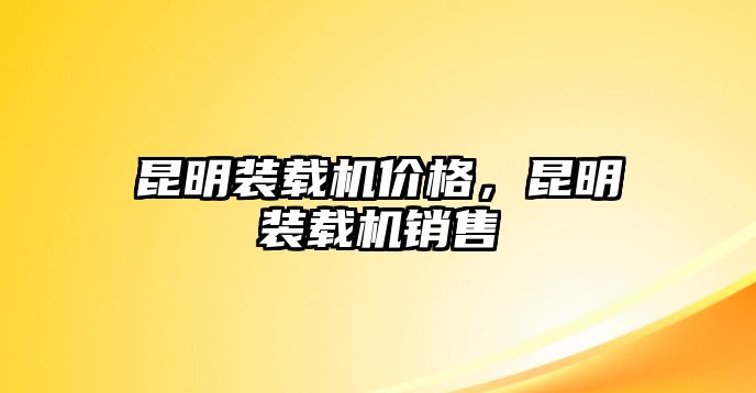 昆明裝載機(jī)價(jià)格，昆明裝載機(jī)銷(xiāo)售