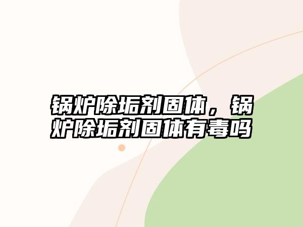 鍋爐除垢劑固體，鍋爐除垢劑固體有毒嗎