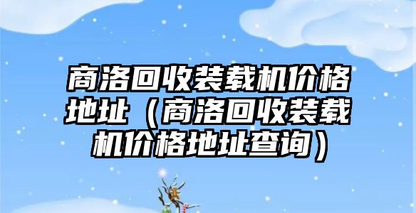 商洛回收裝載機價格地址（商洛回收裝載機價格地址查詢）