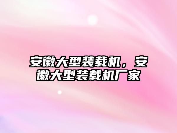 安徽大型裝載機(jī)，安徽大型裝載機(jī)廠家