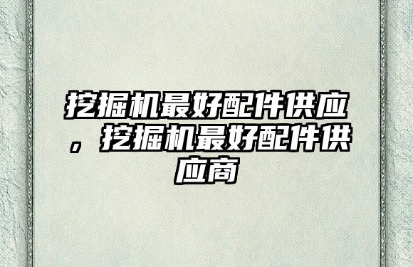 挖掘機最好配件供應，挖掘機最好配件供應商