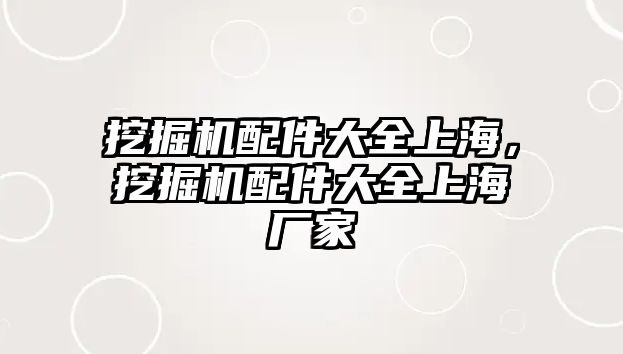 挖掘機(jī)配件大全上海，挖掘機(jī)配件大全上海廠家