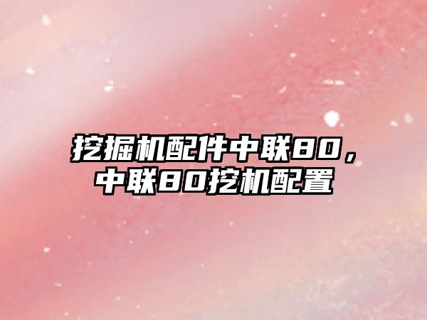 挖掘機(jī)配件中聯(lián)80，中聯(lián)80挖機(jī)配置