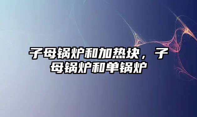 子母鍋爐和加熱塊，子母鍋爐和單鍋爐