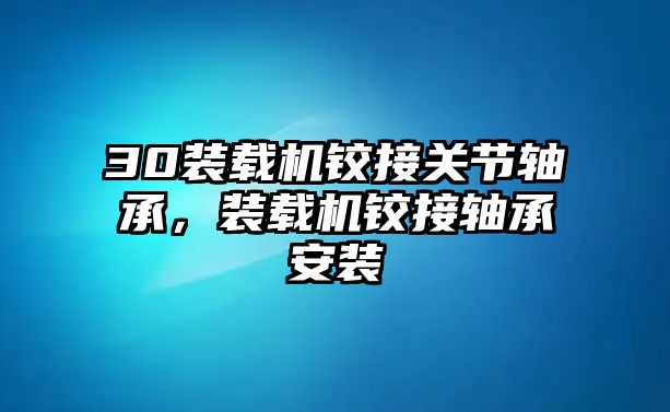 30裝載機(jī)鉸接關(guān)節(jié)軸承，裝載機(jī)鉸接軸承安裝