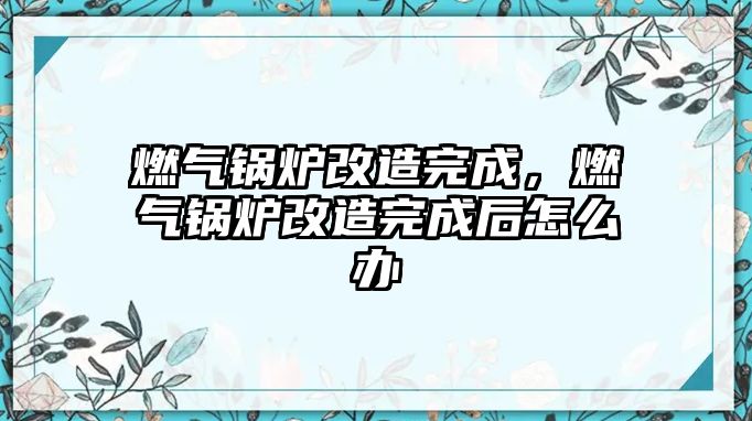 燃氣鍋爐改造完成，燃氣鍋爐改造完成后怎么辦