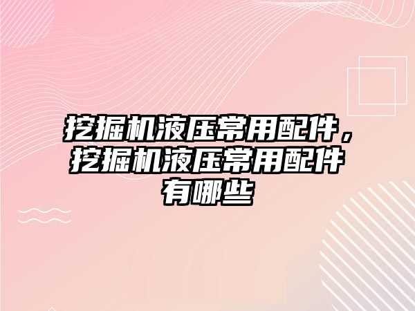 挖掘機液壓常用配件，挖掘機液壓常用配件有哪些