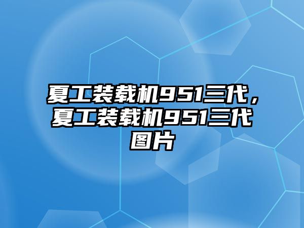 夏工裝載機(jī)951三代，夏工裝載機(jī)951三代圖片