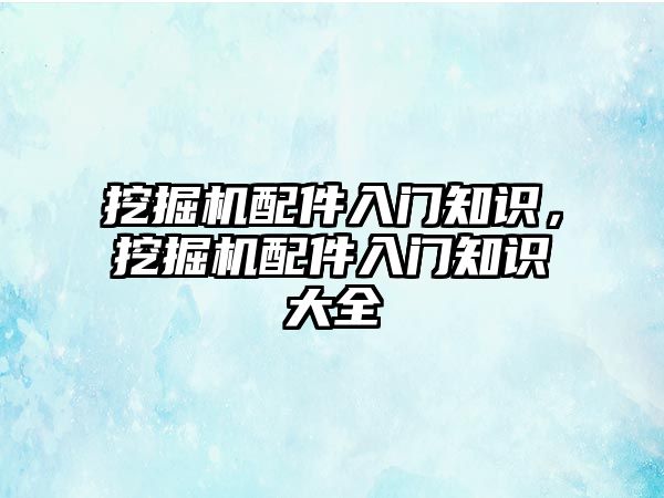 挖掘機配件入門知識，挖掘機配件入門知識大全