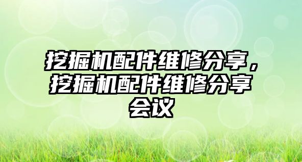 挖掘機(jī)配件維修分享，挖掘機(jī)配件維修分享會(huì)議