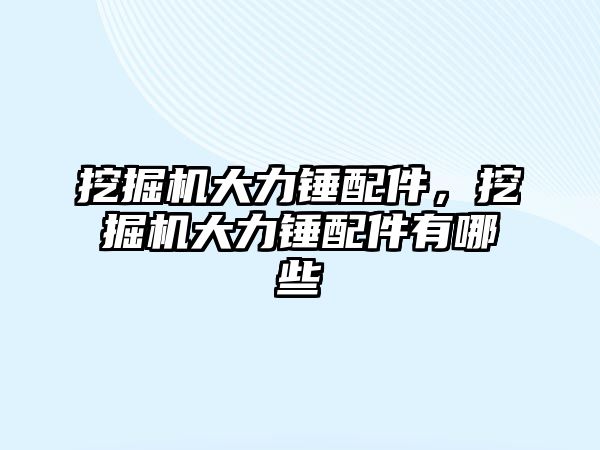 挖掘機大力錘配件，挖掘機大力錘配件有哪些