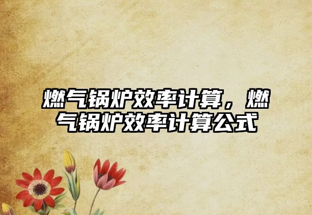 燃氣鍋爐效率計算，燃氣鍋爐效率計算公式