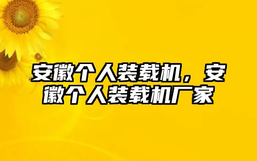 安徽個(gè)人裝載機(jī)，安徽個(gè)人裝載機(jī)廠家