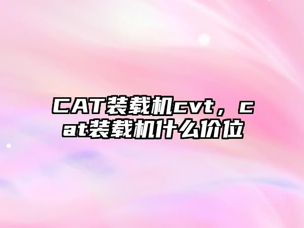 CAT裝載機(jī)cvt，cat裝載機(jī)什么價(jià)位