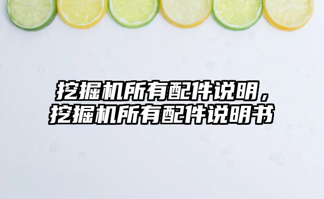 挖掘機所有配件說明，挖掘機所有配件說明書