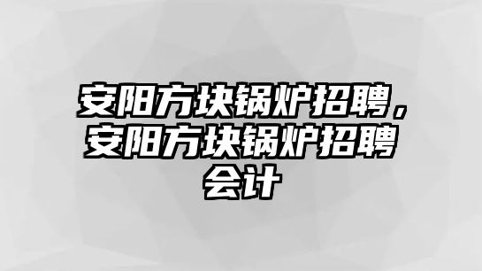 安陽方塊鍋爐招聘，安陽方塊鍋爐招聘會(huì)計(jì)