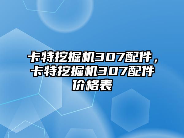 卡特挖掘機307配件，卡特挖掘機307配件價格表